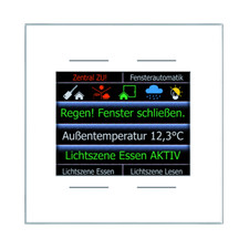 | LCN-GT4D | Glas-Infomodul mit 4 kapazitiven Tasten, 2,8 Zoll-Grafikdisplay