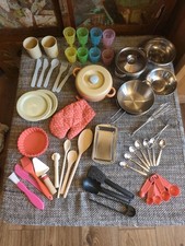 Spielküche Kinderküche Zubehör Utensilien Töpfe Teller Becher Besteck Pfannen