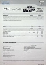 225816) Dacia Logan Pick-Up - Preisliste & Extras - Prospekt 12/2009