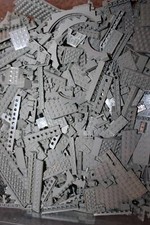 Lego ® 100 alt hellgraue Steine - light gray - Fliesen, Basic, Platten  grau