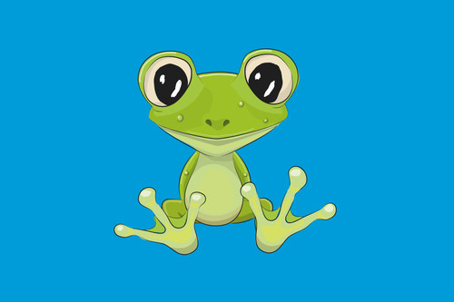 Aufkleber kleiner frosch blau - kleiner,