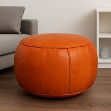 Pouf, Handgefertigten Marokkanische Echtleder Sitzhocker, Sitzpouf Ungefüllt.
