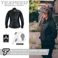 Leder Damen Motorradjacke Mit Schutz Schwarz Motorrad Touring Biker CE