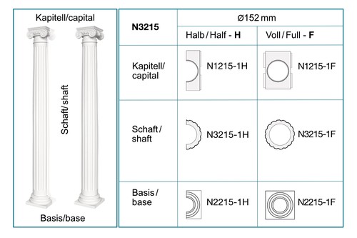 Hexim halbsäule dekosäule - halbsäule,