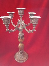 Kerzenständer 5 flammig Zinn Vintage Tisch Kerzenständer ,Marmor