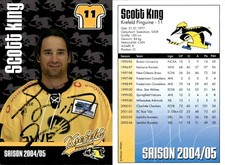 SCOTT KING Autogramm AK Autogrammkarte Eishockey Krefeld Pinguine 2004-05
