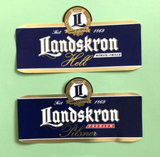 2 x Hals - Bieretikett - BeerLabel , Brauerei Landskron , Löbau / Sachsen #1510#