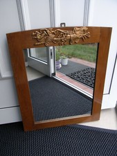 Alter Spiegel aus Nussbaum und Metallapplikation - Biedermeier