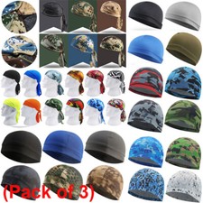 3× Bandana Hat Headwrap Kopftuch Piratentuch Biker Caps Durag Doo Rag Skull Cap_