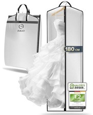 Premium Kleidersack, 180 cm lang – weiß – faltbar - FiRiO