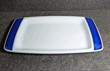 KAHLA Servirplatte Klein Geschirr DDR Porzellan Kobalt Blauer Rand MITROPA