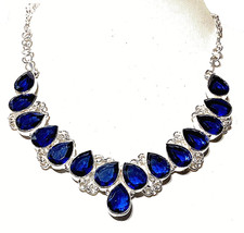LONDON BLAU TOPAS Edelstein HANDGEFERTIGT  925 Sterlingsilber Halskette