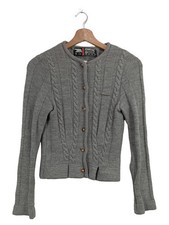 EISBäR Damen Trachtenjacke Gr. 38/S Grau Klassisch Zopfstrick Wolle