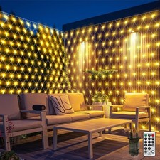 6x2M Lichternetz Außen Mesh Lichterkette Netz Outdoor mit Stecker,300LED Aussen