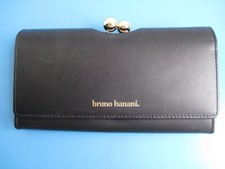 Scheckkarten, Visitenkarten, Geldschein Etui in Schwarz, Leder, Bruno Banani