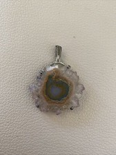 Kettenanhänger Geode Druse Anhänger Silber Edelstein