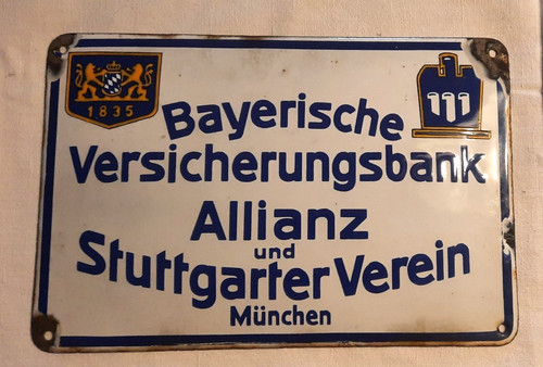 Altes email schild bayerische - altes, email-schild