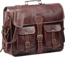 Vintage Leder Kuriertasche für Herren – Groß Pocket Aktentasche & Laptop Träger