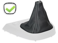 SCHALTMANSCHETTE FUR FIAT PANDA 3 2012-2025 SCHALTSACK LEDER NAHT WEISS + RAHMEN