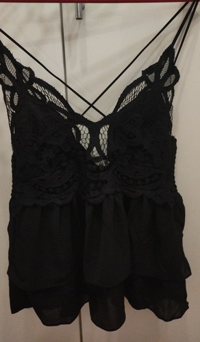Sexy oberteil schwarz spitze - schwarz,