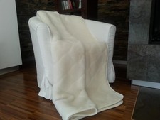 Wolldecke Kaschmir Prestige Naturhaardecke Wohndecke Kuscheldecke- Ecru