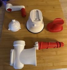 TUPPERWARE D205 PROFI-CHEF Standfuß Kurbel, Sorbet- Maker Aufsatz,  Stopfer