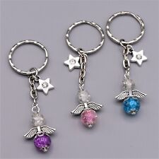 Bastelset 15 Schlüsselanhänger Schutzengel Glücksbringer Perlen Engel mit Strass