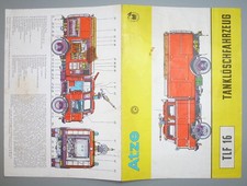 Atze Typenbogen Modellbogen, Bastelbogen, Tanklöschfahrzeug TLF 16,Original 1977