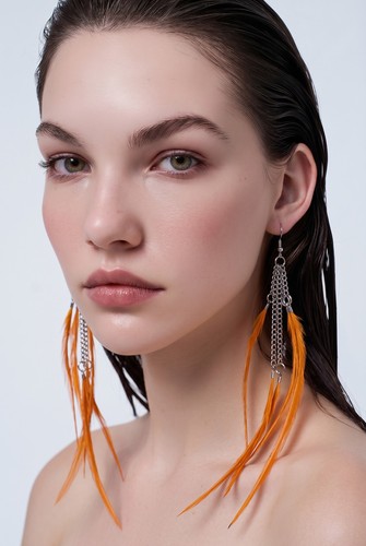 Boho inspirierte orange feder - boho,