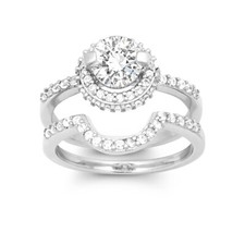 Sterling Silber Halo Stil CZ
