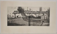 Otto Eglau / handsigniert/ Radierung /Vorstadt Berlin / 1958