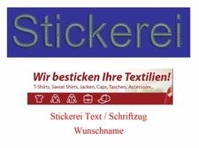 Stickerei Besticken hochwertige Textilveredelung Wunschtext bestickung 