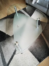 Couchglastisch 1,10x0,66x0,45 cm mit zweiter Ablage in Milchglas gebraucht