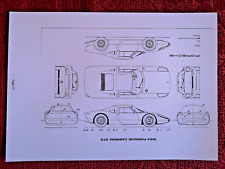 1964 Porsche 904 Carrera GTS Wand Deko Druck DIN A/4 scale 1 32 rißzeichnung