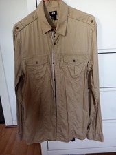 H&M Herrenhemd, Größe S – Beige, 100% Baumwolle