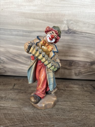 Clown zieharmonika holzfigur - clown,