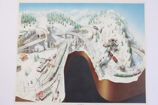 Ivo Cordes Originalzeichnung/Schaubild Modelleisenbahn "Karussell" (G16)