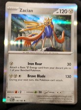 Zacian 136/182 Holo Rare - Paradox Rift - Miscut Error Karte Pokémon TCG