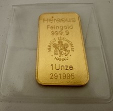 Heraeus Goldbarren 1 Unze -