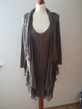 damen 2 teiler gr.36-38 kleid + shirtjacke kleid mit spaghettiträgern