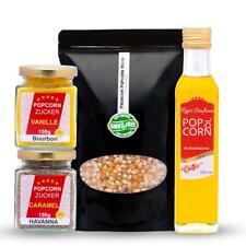 Hopser Funfood Popcornset 500g Popcorn 250ml Öl je 150g Vanille + Karamellzucker