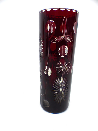 Glas vase böhmen rubinrot - glas,