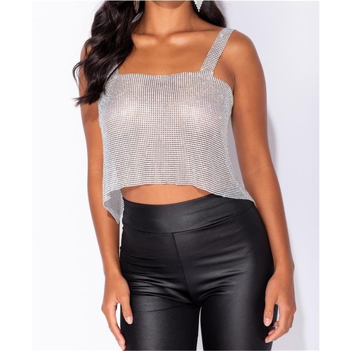 Glamour party strass top - top, aus