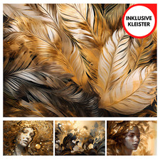 ABSTRAKT GOLD FRAU FEDERN