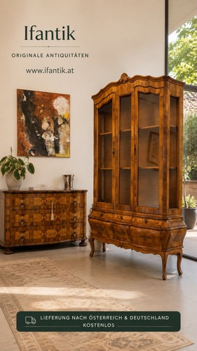 Barockstil vitrine intarsiert - barockstil,