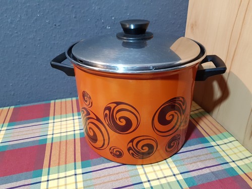 Vintage emaille kochtopf - emaille,
