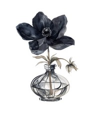 Aquarell Blumen Glas 9x9 cm