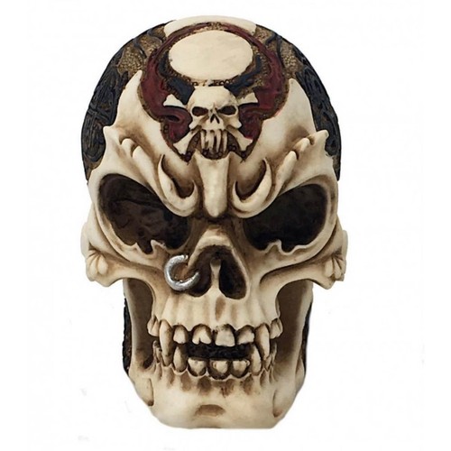 Totenkopf bemalt mit tribals - totenkopf,