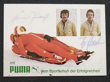 12380 Rudolf Schmid Franz Schachner Rodeln Autogrammkarte original signiert