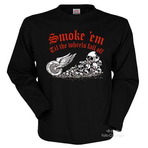 Shirt langarm biker skull - t-shirt,